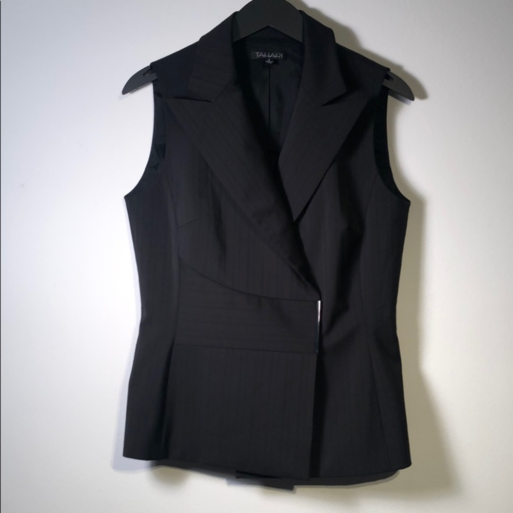 Tahari Black Suit Vest 8